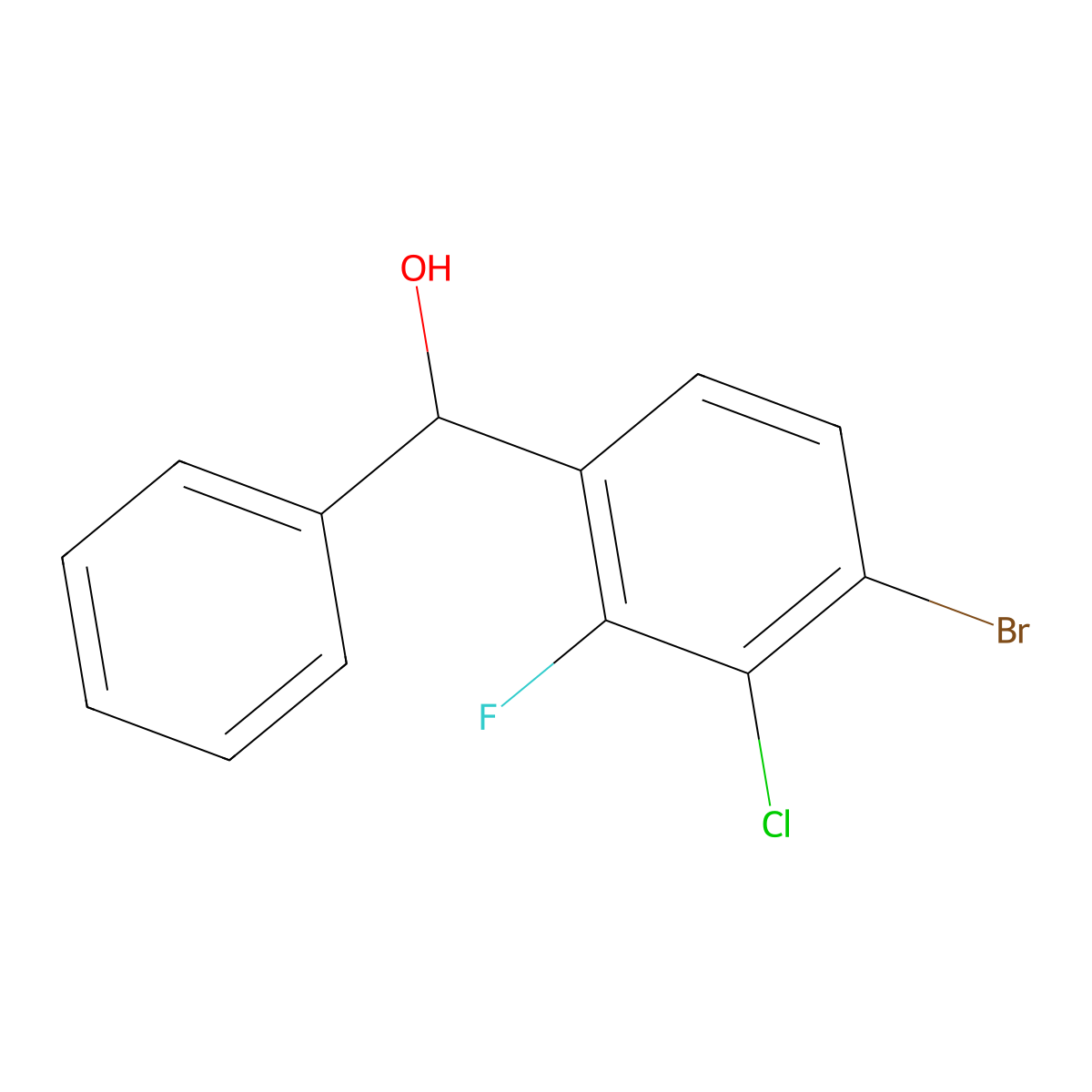 (4-Bromo-3-chloro-2-fluorophenyl)(phenyl)methanol molecular structure, CAS 1978667-67-2