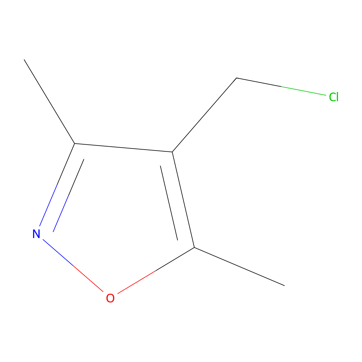 Isoxazole, 4-(chloromethyl)-3,5-dimethyl- molecular structure, CAS 19788-37-5