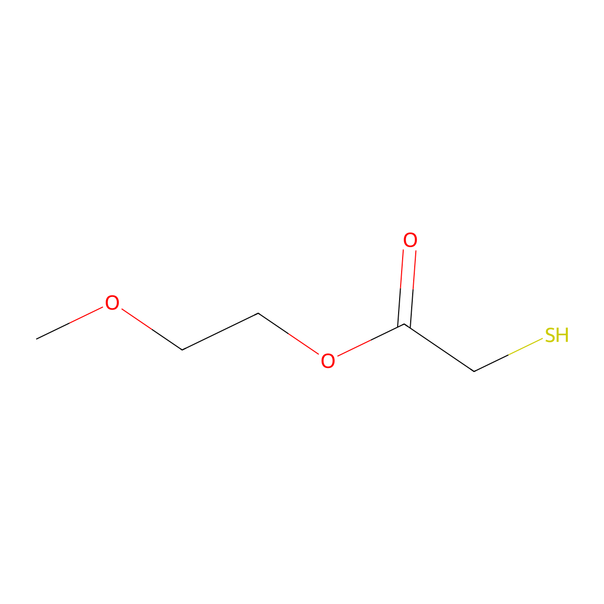 Methoxyethyl thioglycolate molecular structure, CAS 19788-48-8