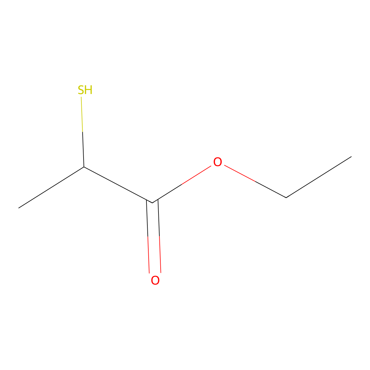 Ethyl 2-mercaptopropionate molecular structure, CAS 19788-49-9