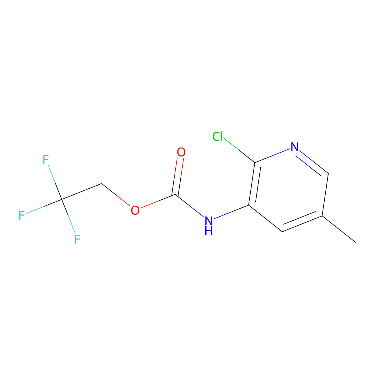 2,2,2-trifluoroethyl N-(2-chloro-5-methylpyridin-3-yl)carbamate molecular structure, CAS 1978805-15-0
