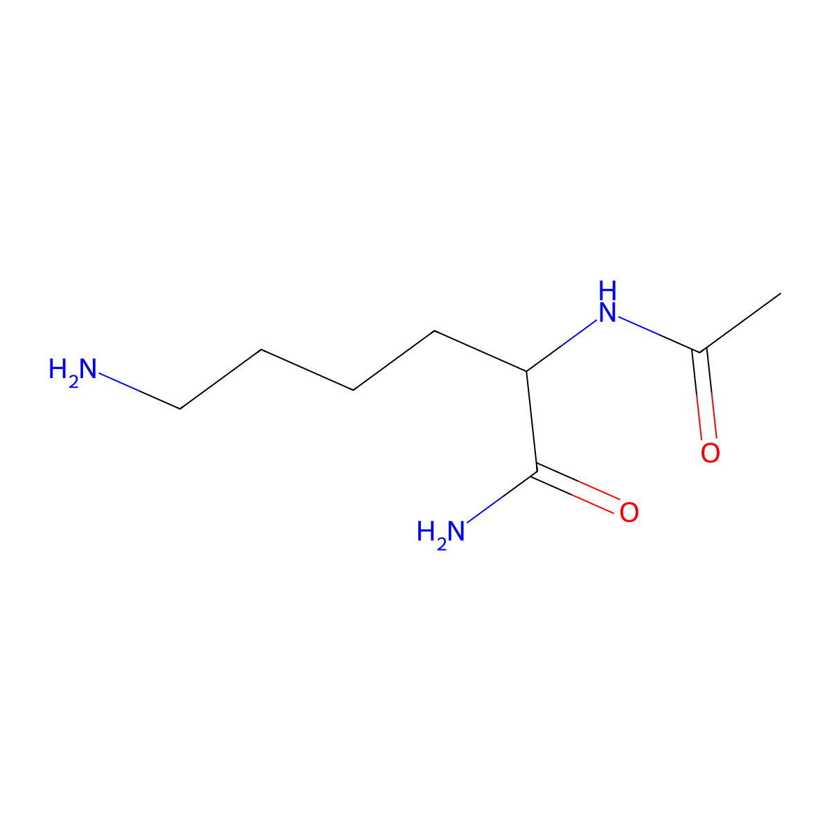 (S)-2-Acetamido-6-aminohexanamide molecular structure, CAS 19789-60-7