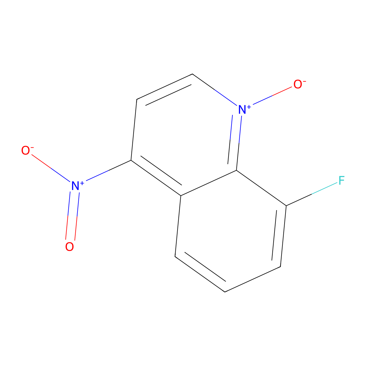 8-Fluoro-4-nitroquinoline 1-oxide molecular structure, CAS 19789-69-6