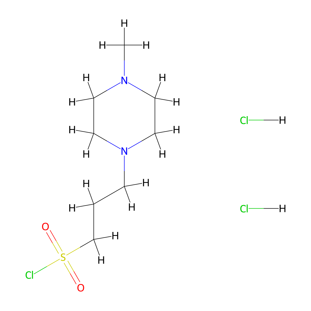 3-(4-Methylpiperazin-1-yl)propane-1-sulfonyl chloride dihydrochloride molecular structure, CAS 197891-94-4