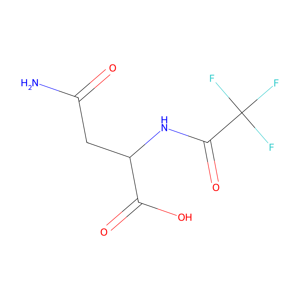 (2R)-3-carbamoyl-2-(trifluoroacetamido)propanoic acid molecular structure, CAS 197892-53-8