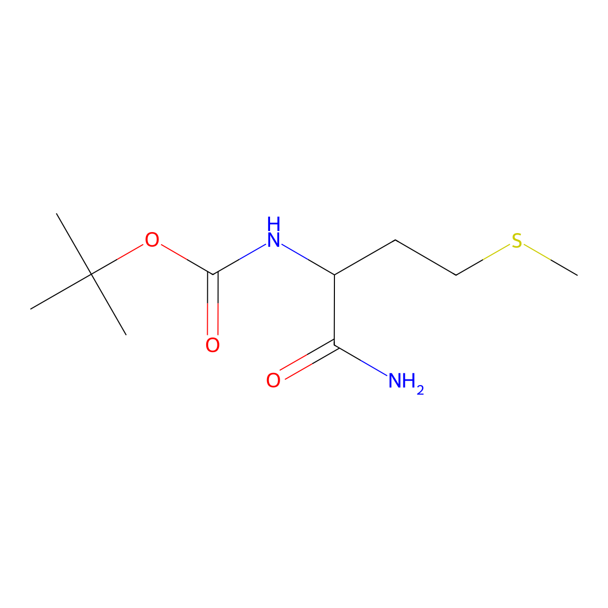(R)-tert-Butyl (1-amino-4-(methylthio)-1-oxobutan-2-yl)carbamate molecular structure, CAS 197893-07-5