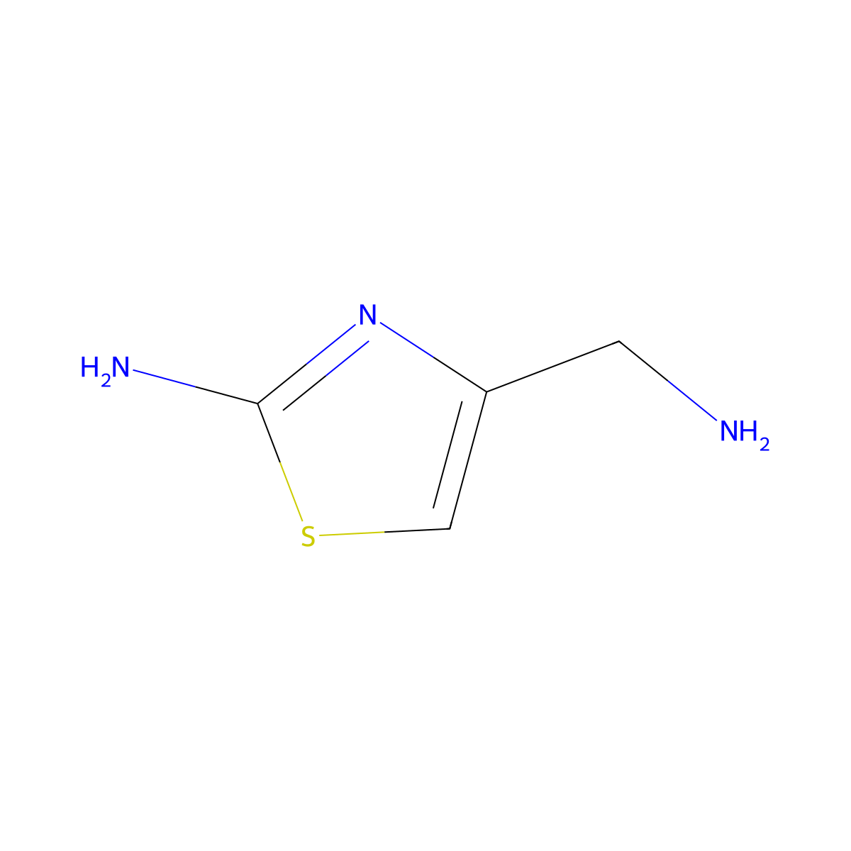 4-(Aminomethyl)-1,3-thiazol-2-amine molecular structure, CAS 197893-32-6