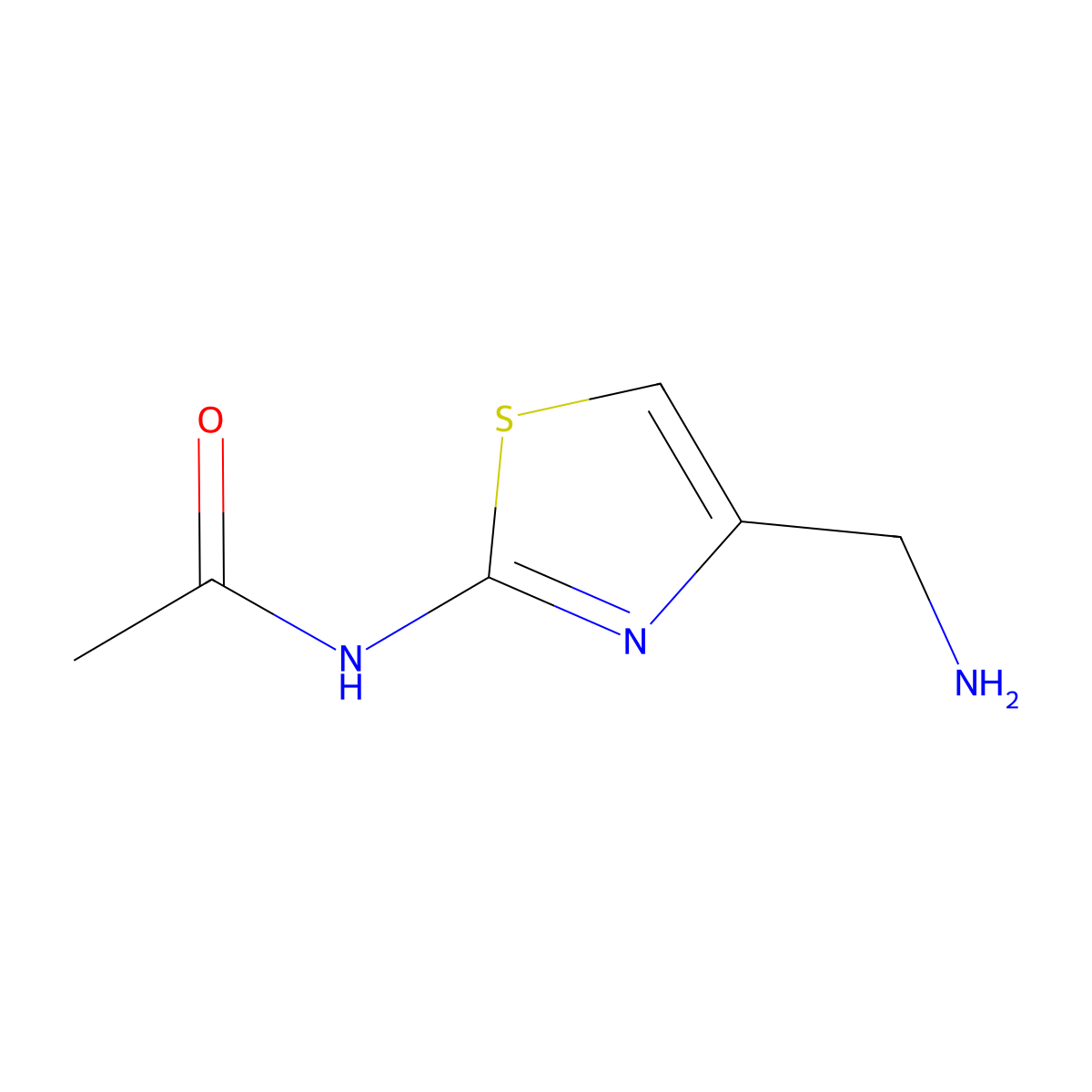 N-[4-(aminomethyl)-1,3-thiazol-2-yl]acetamide molecular structure, CAS 197893-57-5