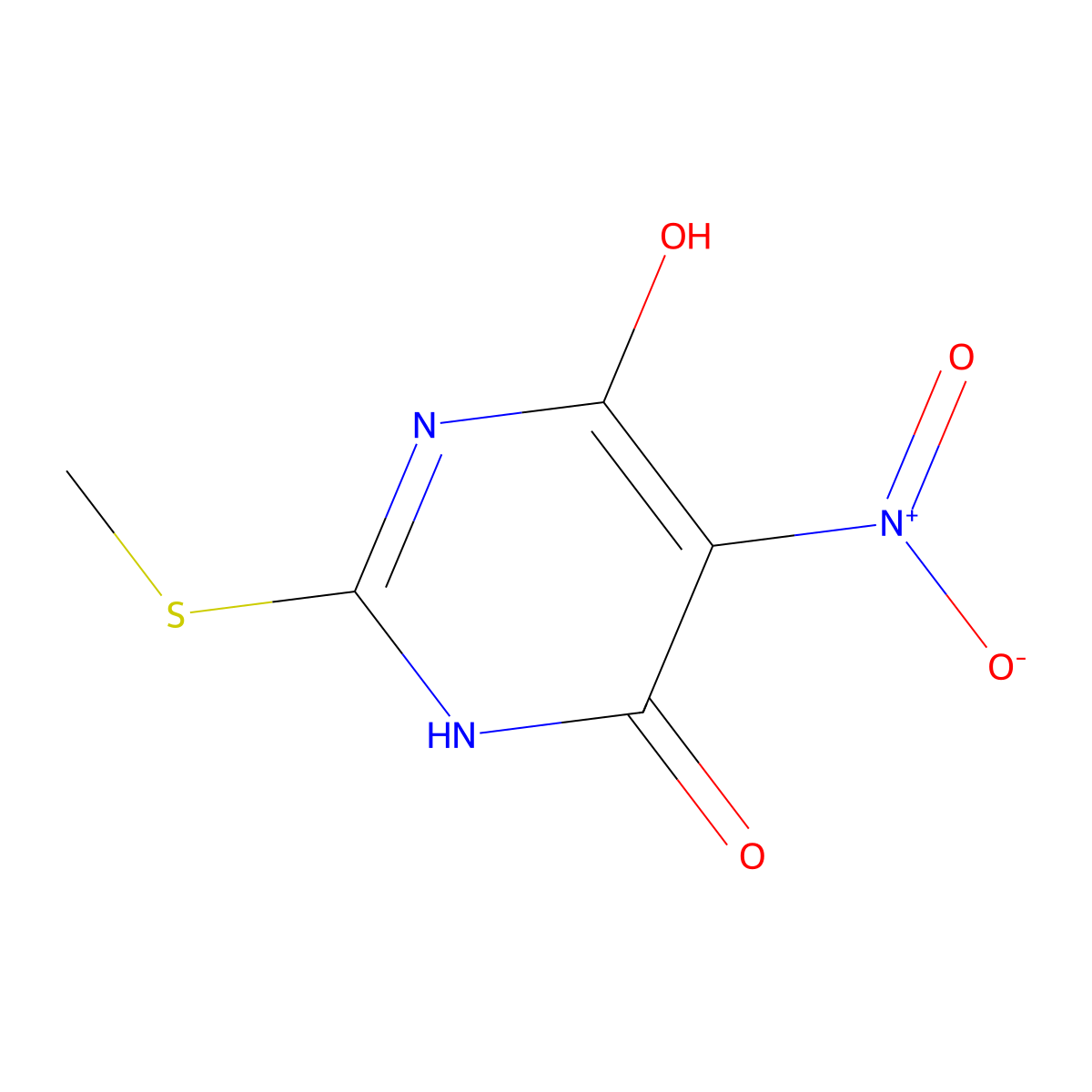 2-(Methylthio)-5-nitropyrimidine-4,6-diol molecular structure, CAS 1979-97-1