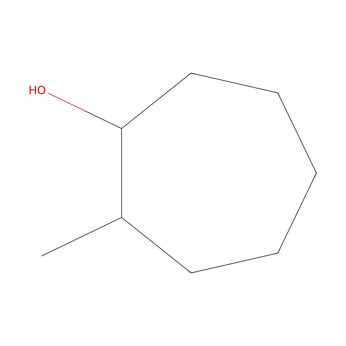 Cycloheptanol, 2-methyl-, trans- molecular structure, CAS 19790-05-7
