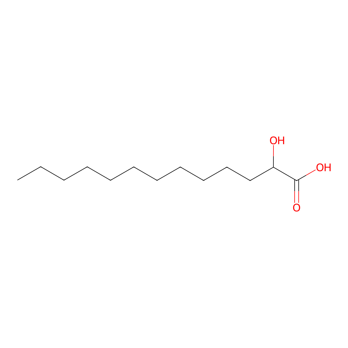 2-Hydroxytridecanoic acid molecular structure, CAS 19790-87-5