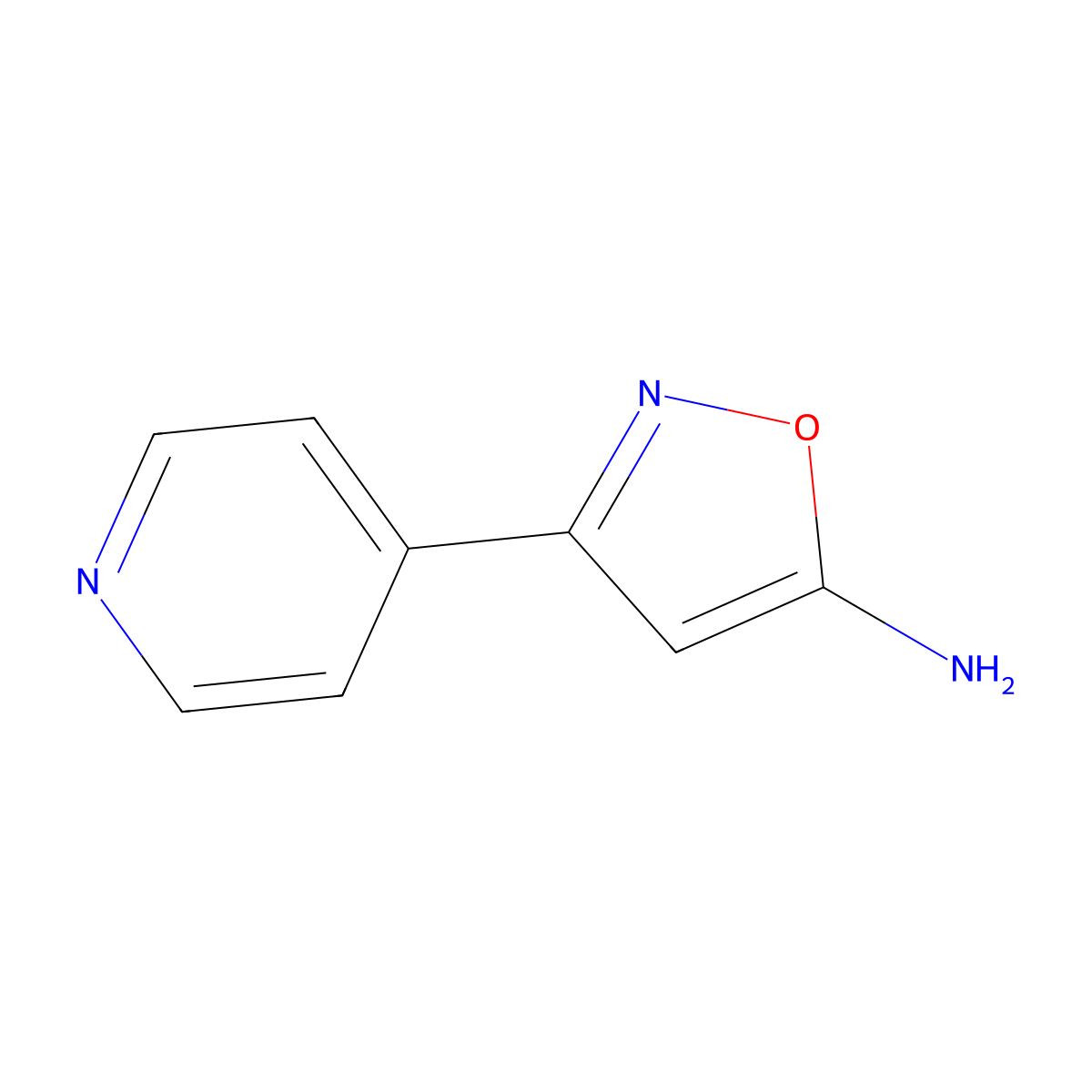 3-(Pyridin-4-yl)-1,2-oxazol-5-amine molecular structure, CAS 19790-96-6