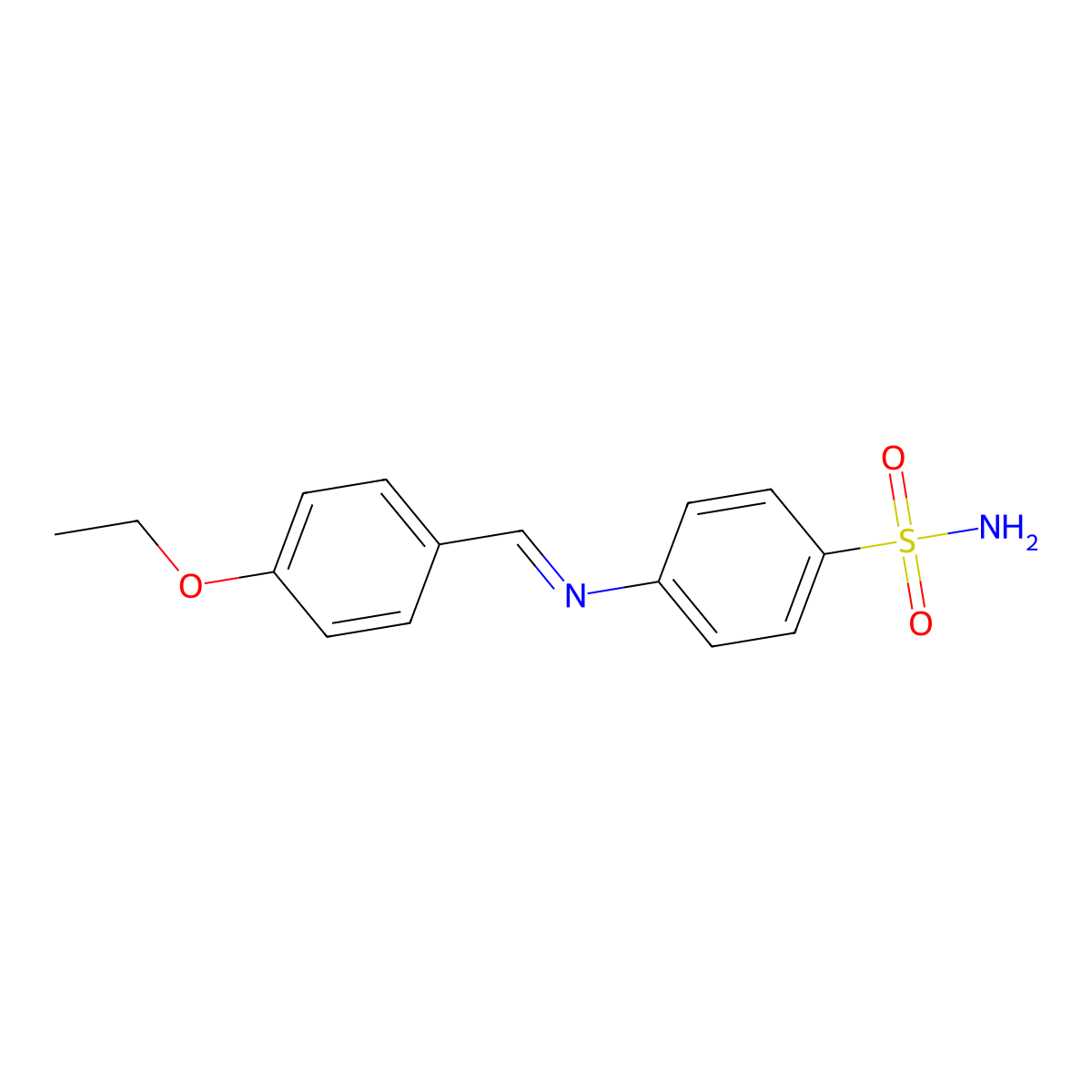 4-[(4-Ethoxybenzylidene)amino]benzenesulfonamide molecular structure, CAS 197905-95-6