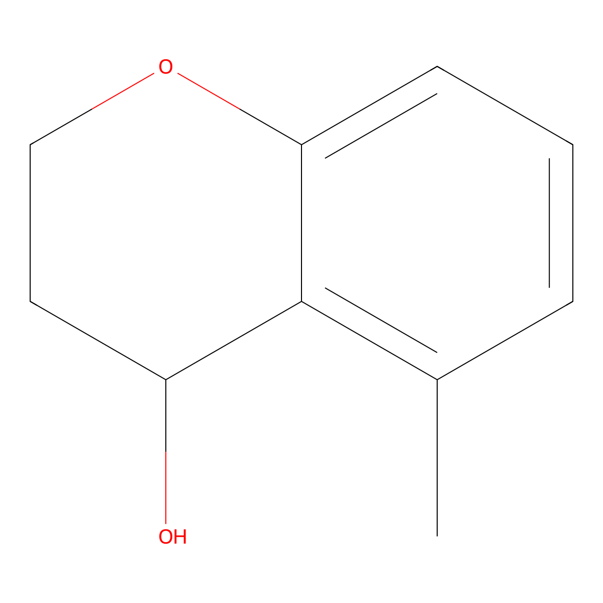 5-methyl-3,4-dihydro-2H-1-benzopyran-4-ol molecular structure, CAS 197908-31-9