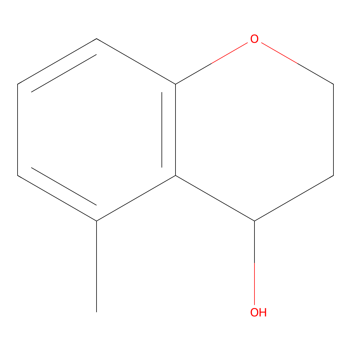 5-methyl-3,4-dihydro-2H-1-benzopyran-4-ol molecular structure, CAS 197908-31-9