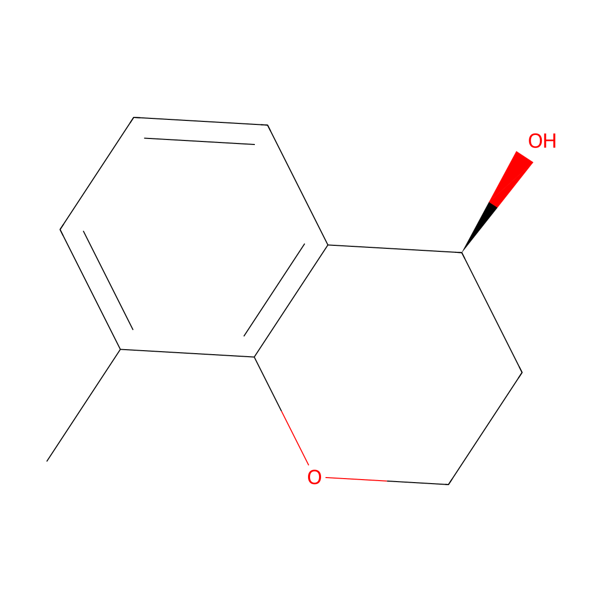 (4S)-8-methyl-3,4-dihydro-2H-1-benzopyran-4-ol molecular structure, CAS 197908-44-4