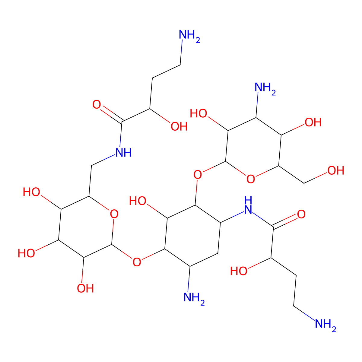 1,6 Inverted exclamation mark-Di-HABA Kanamycin A molecular structure, CAS 197909-67-4