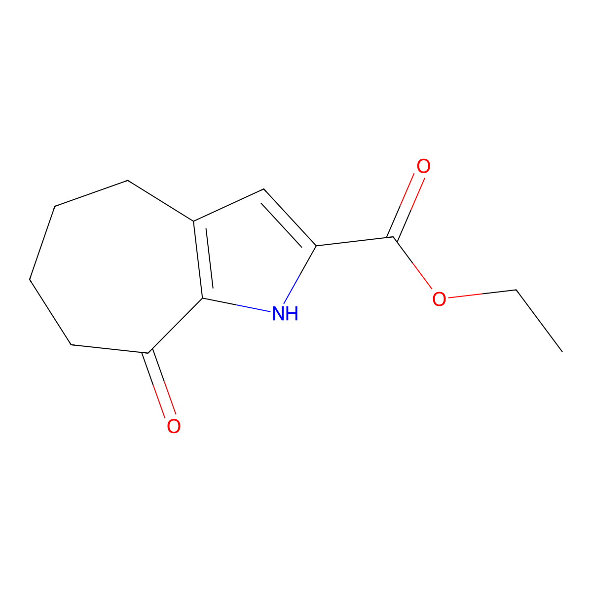 Ethyl 8-oxo-1,4,5,6,7,8-hexahydrocyclohepta[b]pyrrole-2-carboxylate molecular structure, CAS 1979149-35-3