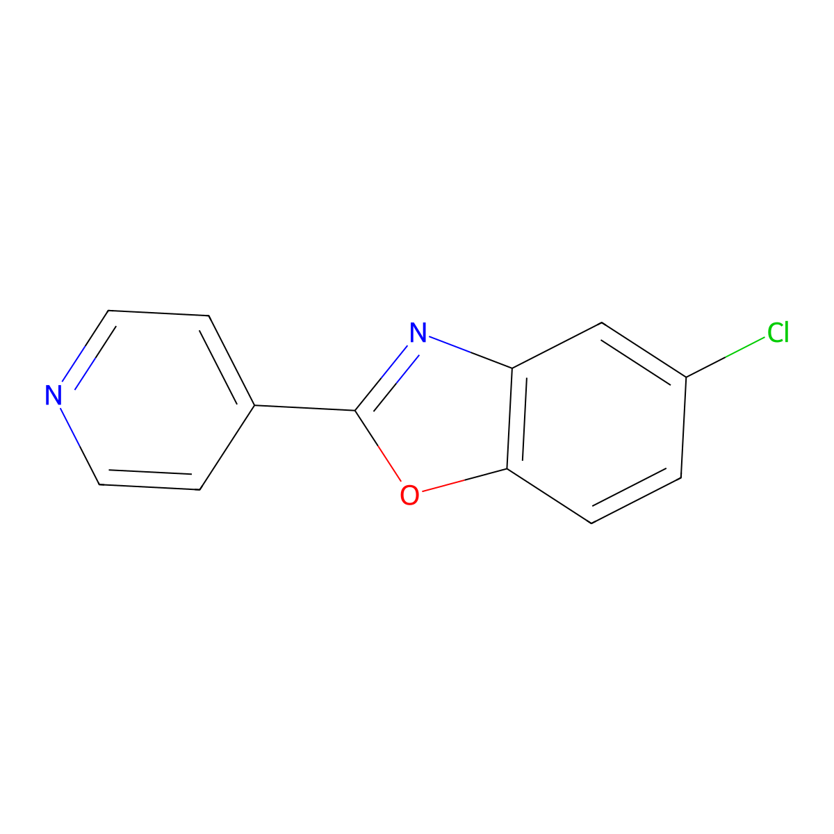 5-Chloro-2-pyridin-4-yl-1,3-benzoxazole molecular structure, CAS 197916-47-5