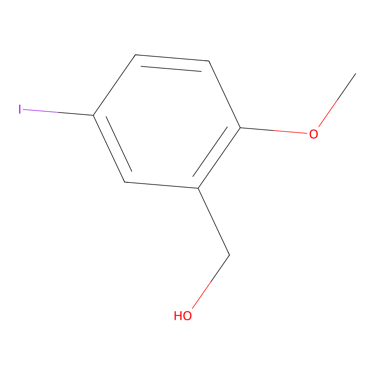 5-Iodo-2-methoxybenzyl alcohol molecular structure, CAS 197916-95-3