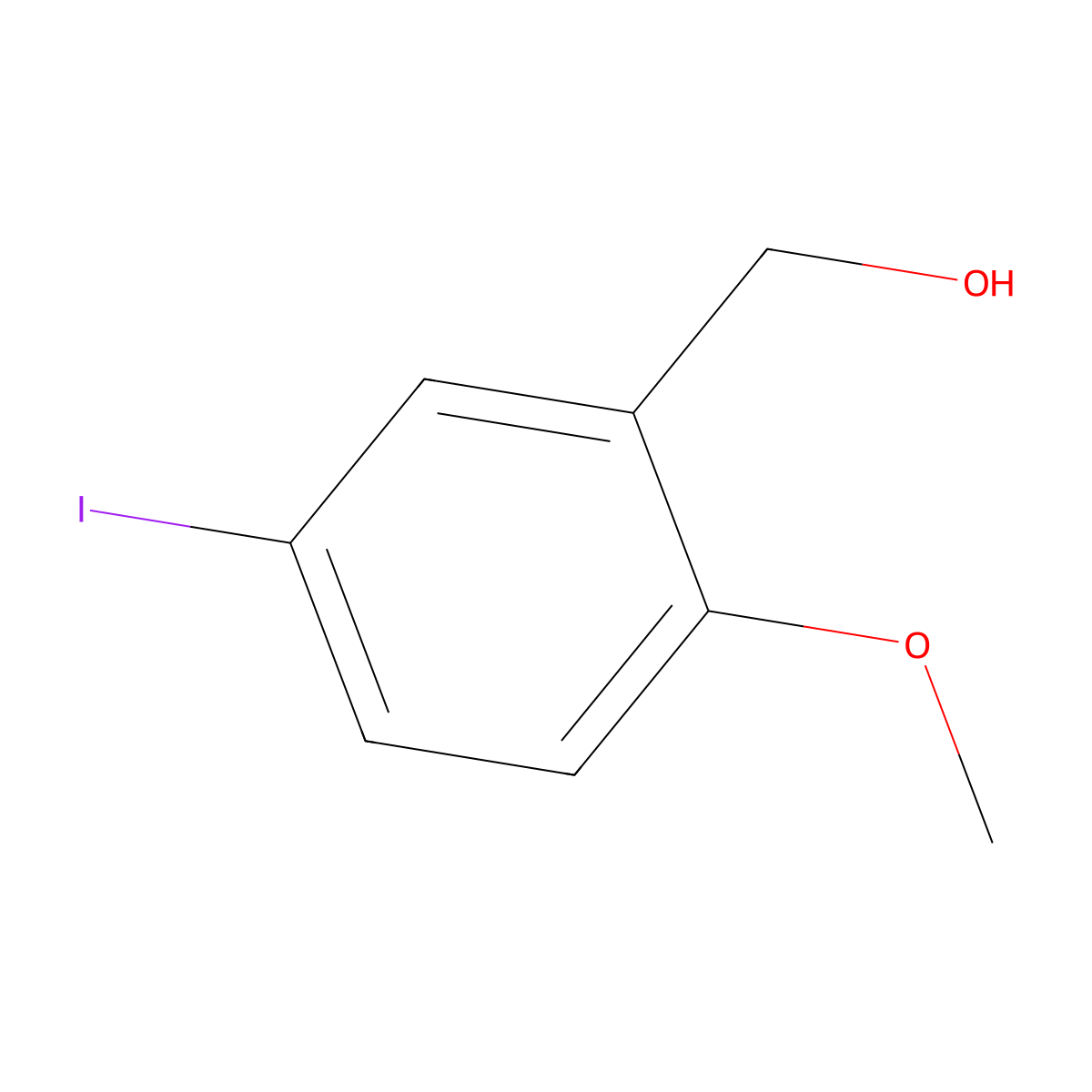 5-Iodo-2-methoxybenzyl alcohol molecular structure, CAS 197916-95-3