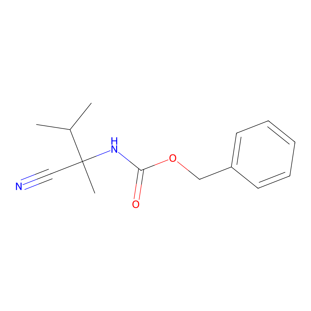 benzyl N-(1-cyano-1,2-dimethylpropyl)carbamate molecular structure, CAS 1979169-54-4