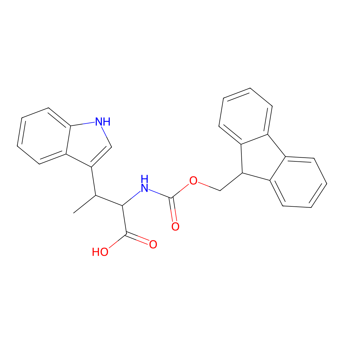 (2S,3S)-2-(9H-fluoren-9-ylmethoxycarbonylamino)-3-(1H-indol-3-yl)butanoic acid molecular structure, CAS 1979174-60-1