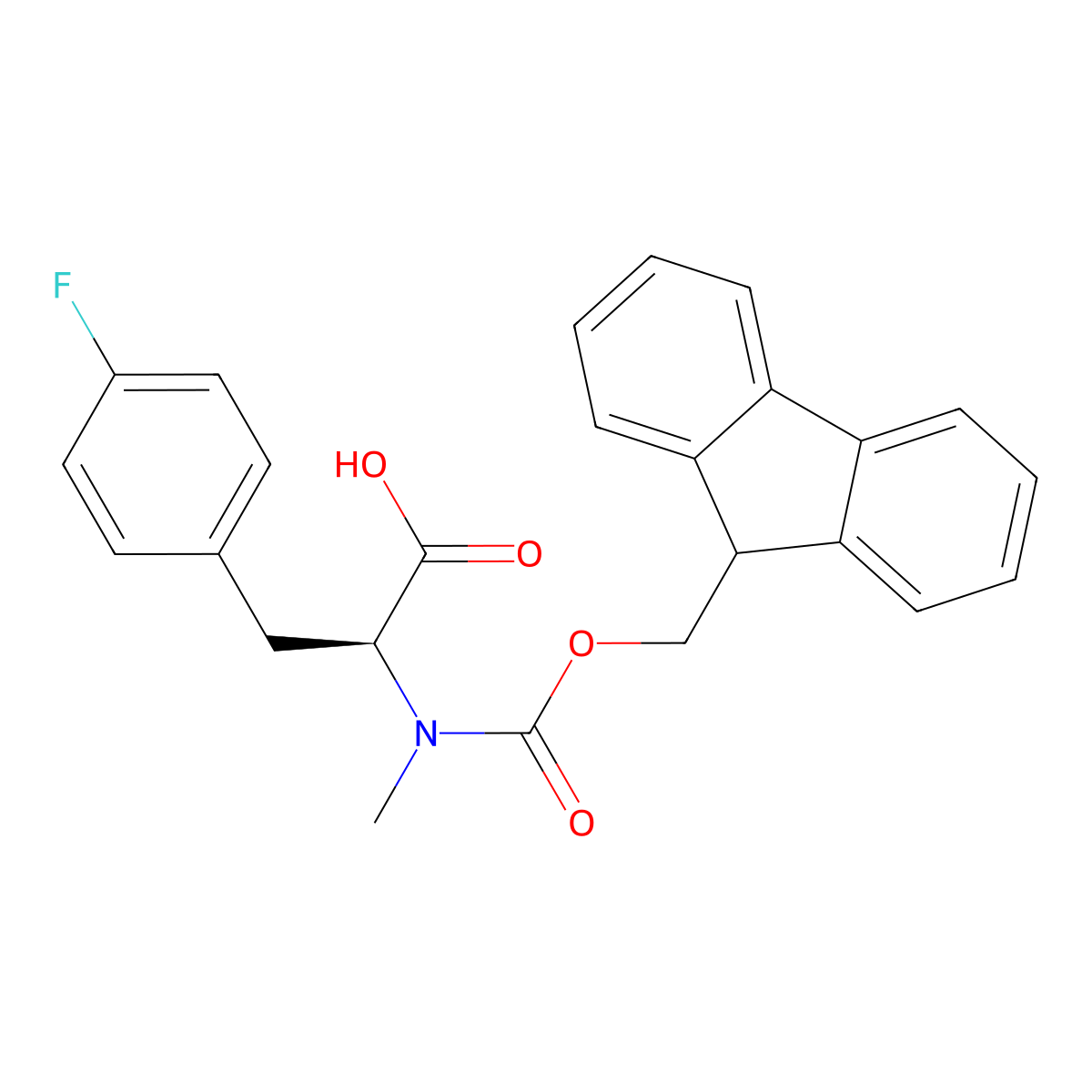 Fmoc-4-fluoro-N-methyl-L-phenylalanine molecular structure, CAS 1979176-87-8