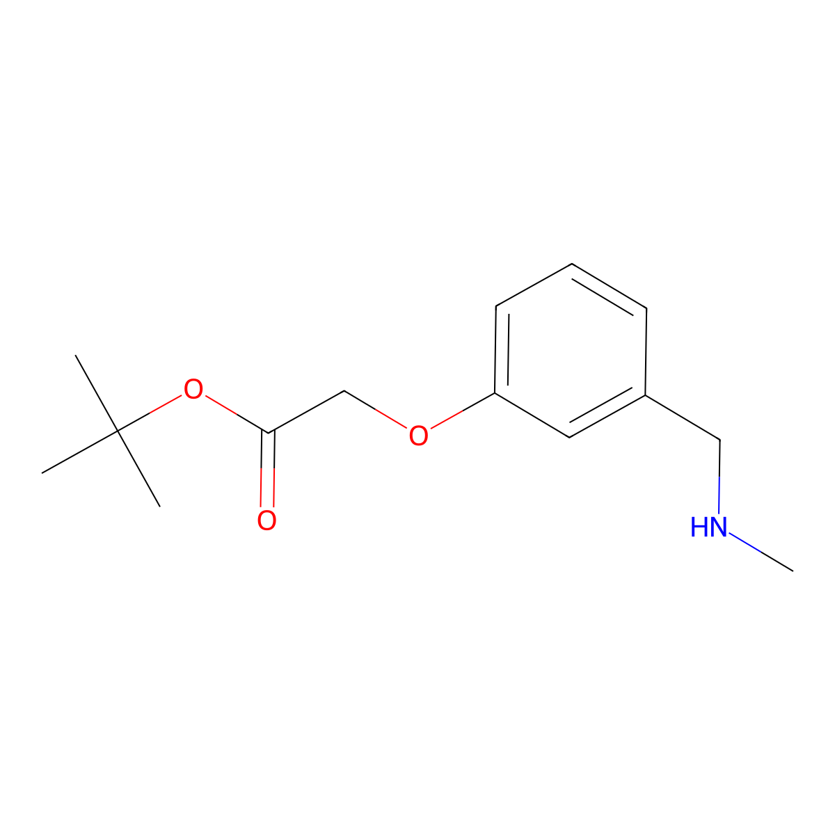 Tert-butyl 2-[3-(methylaminomethyl)phenoxy]acetate molecular structure, CAS 1979182-88-1