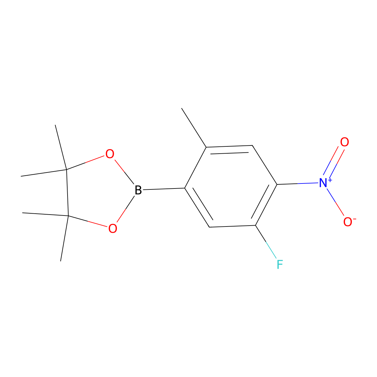 2-(5-Fluoro-2-methyl-4-nitrophenyl)-4,4,5,5-tetramethyl-1,3,2-dioxaborolane molecular structure, CAS 1979186-82-7