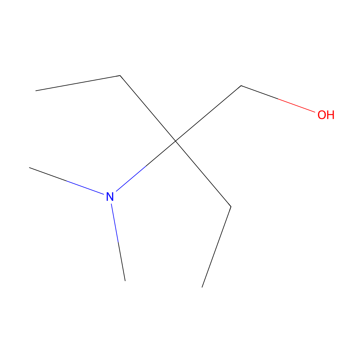 1-Butanol, 2-(dimethylamino)-2-ethyl- molecular structure, CAS 19792-53-1
