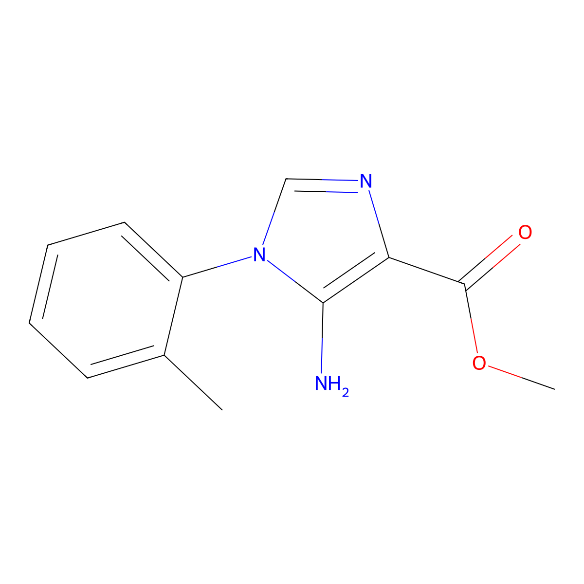 methyl 5-amino-1-(2-methylphenyl)-1H-imidazole-4-carboxylate molecular structure, CAS 1979260-55-3