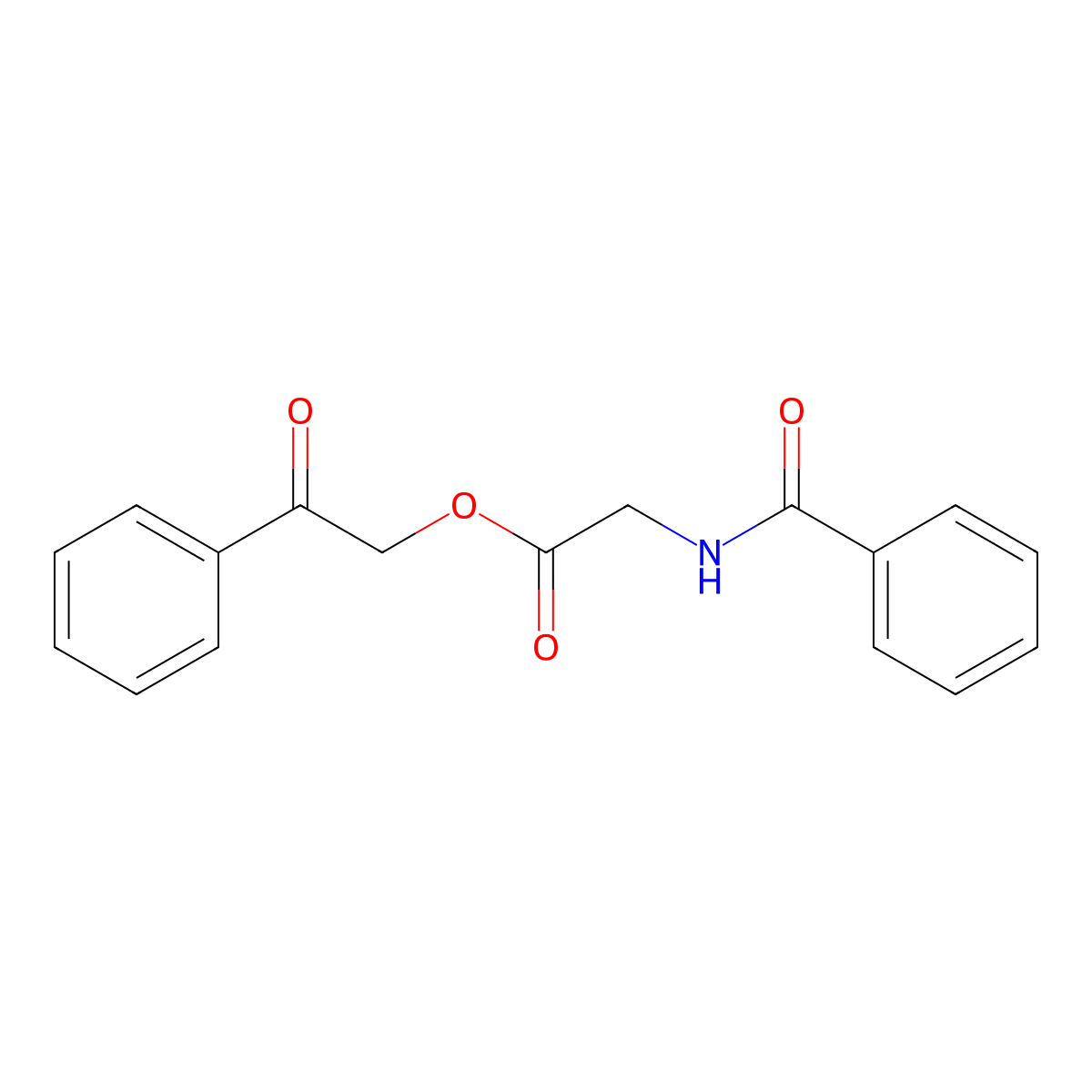 2-Oxo-2-phenylethyl n-benzoylglycinate molecular structure, CAS 19793-46-5
