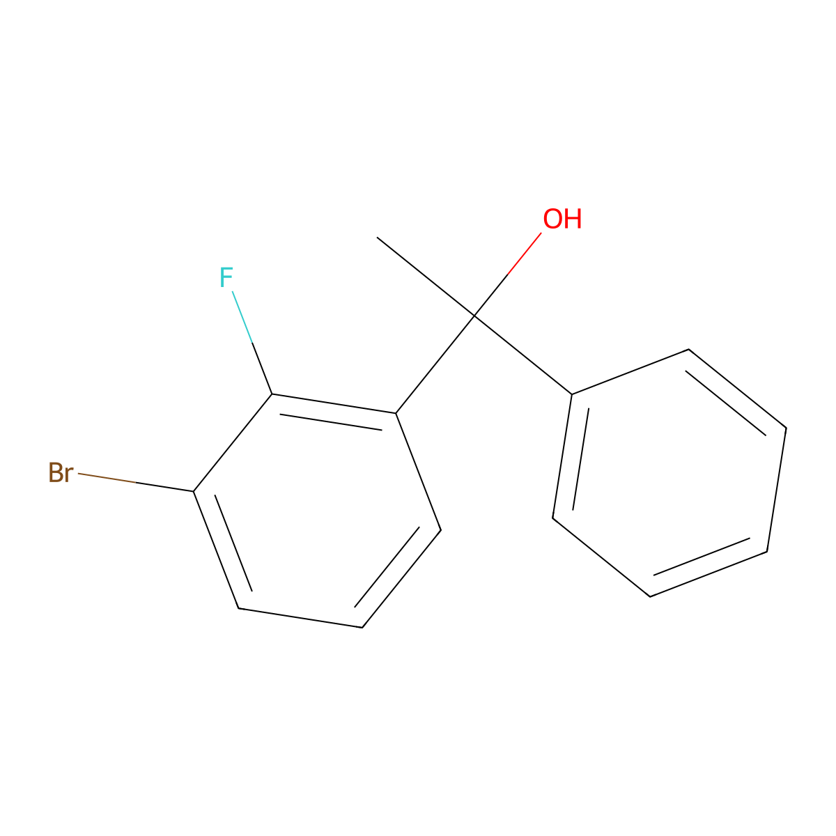 3-Bromo-2-fluoro-alpha-methyl-alpha-phenylbenZenemethanol molecular structure, CAS 1979337-38-6
