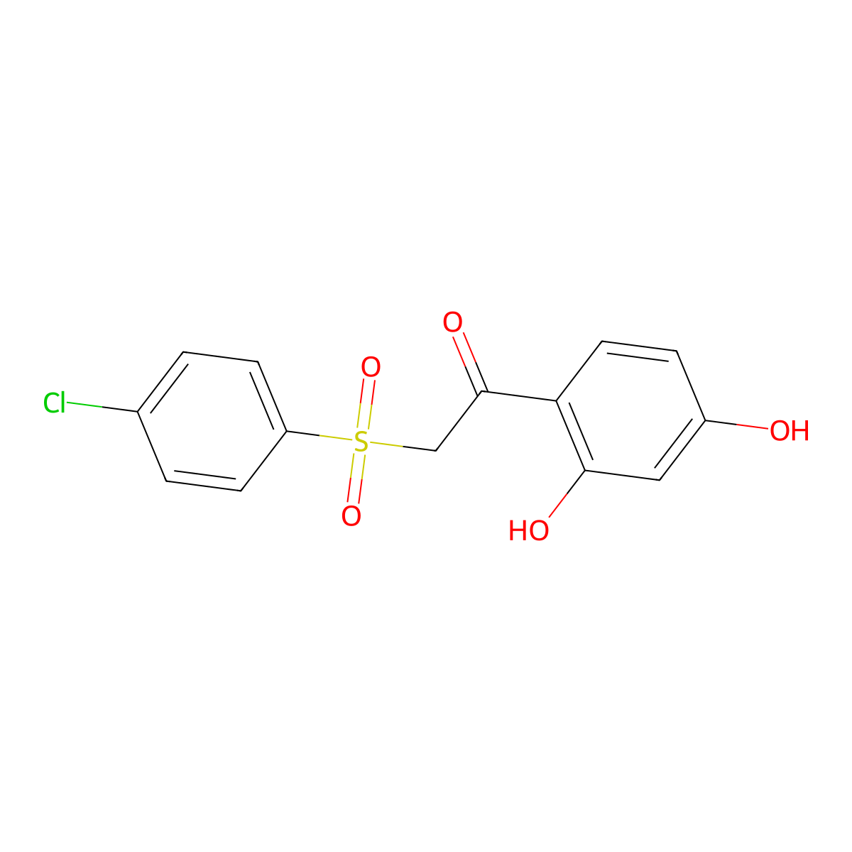 2-(4-Chlorobenzenesulfonyl)-1-(2,4-dihydroxyphenyl)ethan-1-one molecular structure, CAS 1979386-49-6