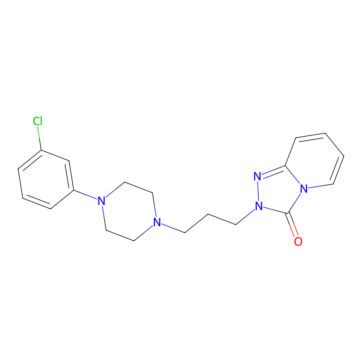 Trazodone molecular structure, CAS 19794-93-5