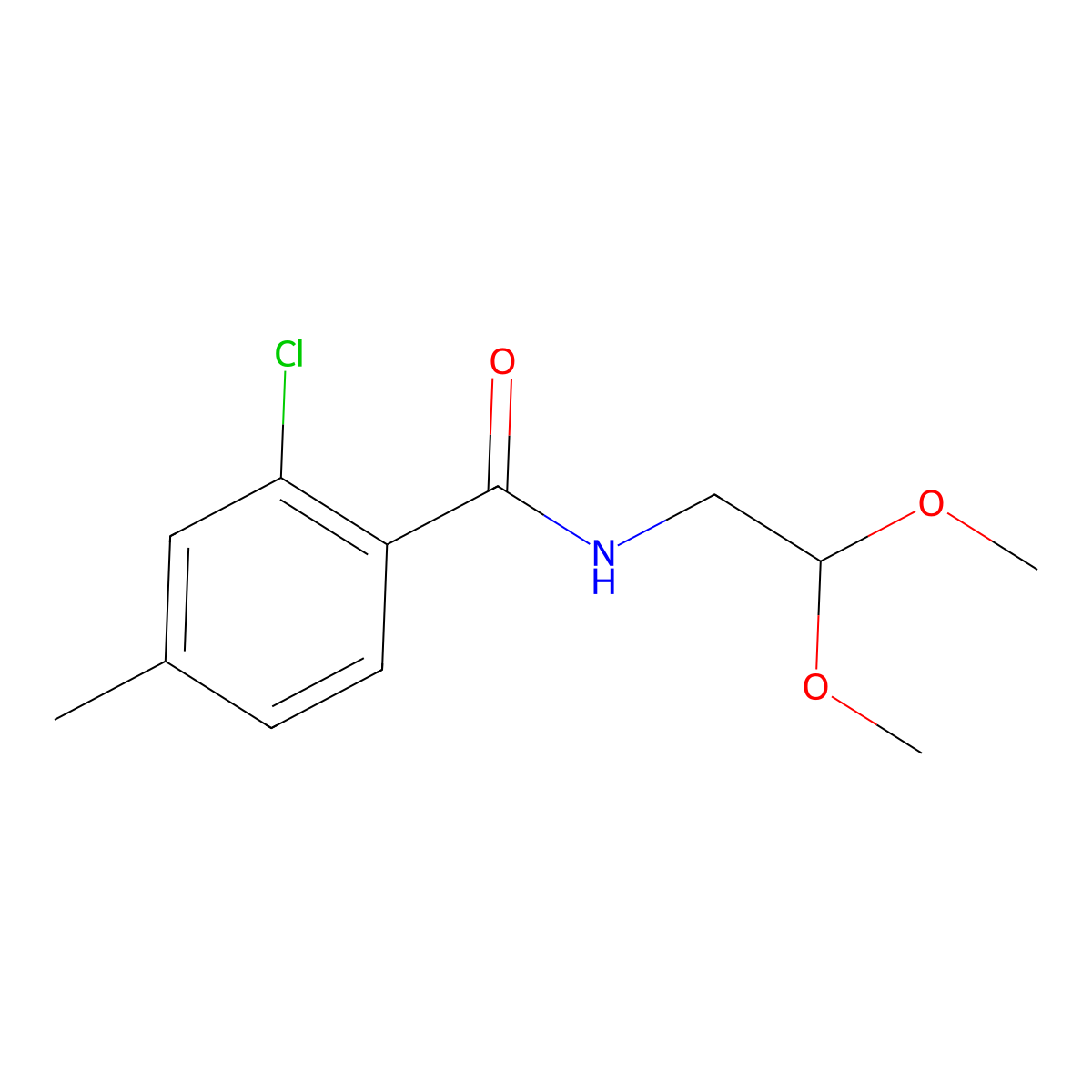 2-Chloro-N-(2,2-dimethoxyethyl)-4-methylbenzamide molecular structure, CAS 1979410-79-1
