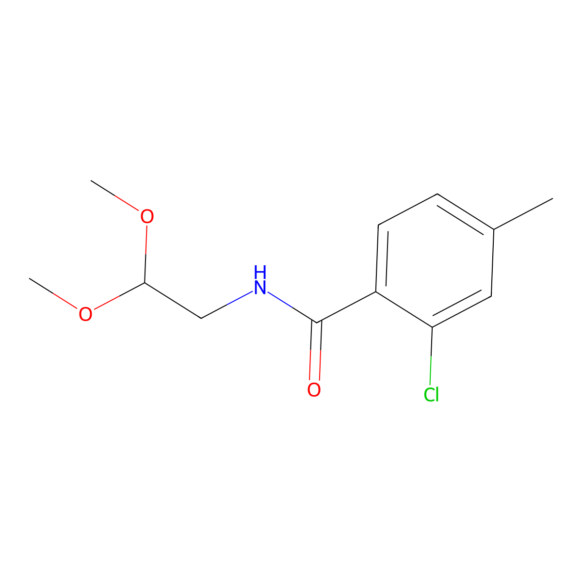 2-Chloro-N-(2,2-dimethoxyethyl)-4-methylbenzamide molecular structure, CAS 1979410-79-1