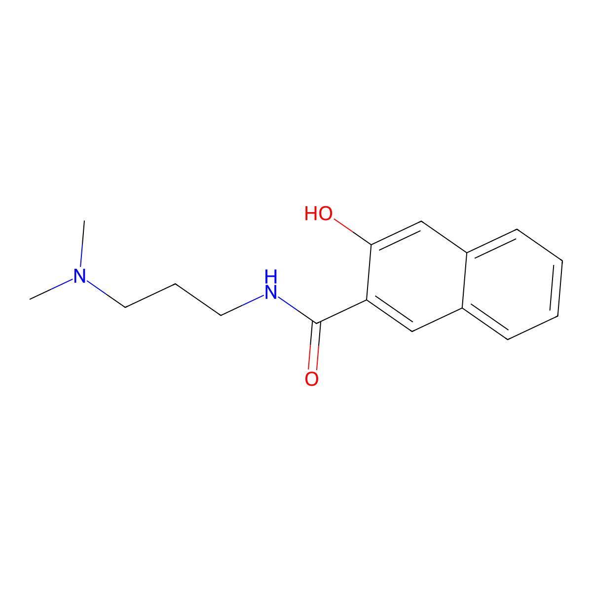 N-[3-(dimethylamino)propyl]-3-hydroxynaphthalene-2-carboxamide molecular structure, CAS 19795-11-0