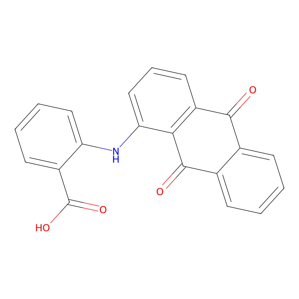 N-Anthraquinonyl-1-anthranilic acid molecular structure, CAS 19795-96-1