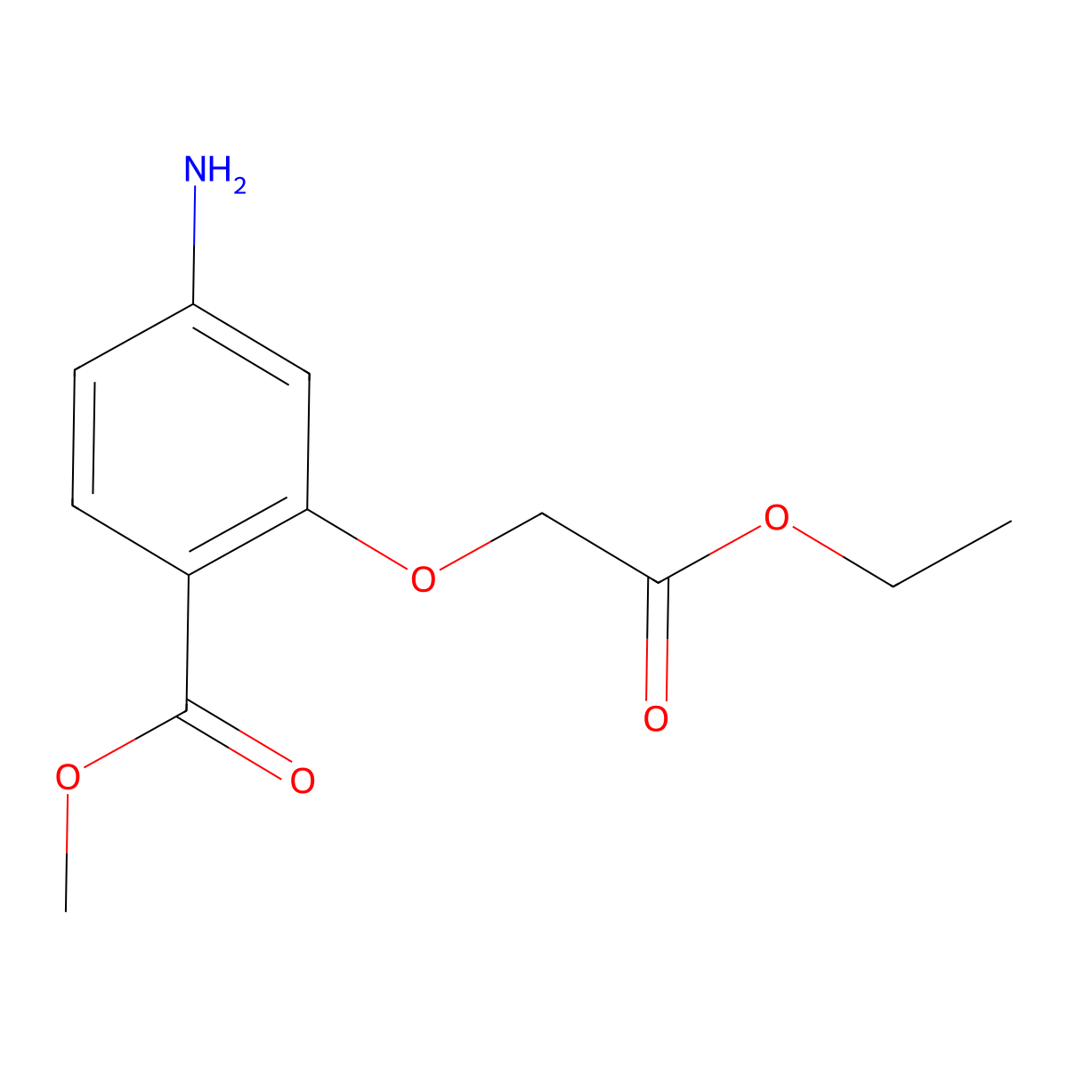 Methyl 4-amino-2-(2-ethoxy-2-oxoethoxy)benzoate molecular structure, CAS 1979546-50-3