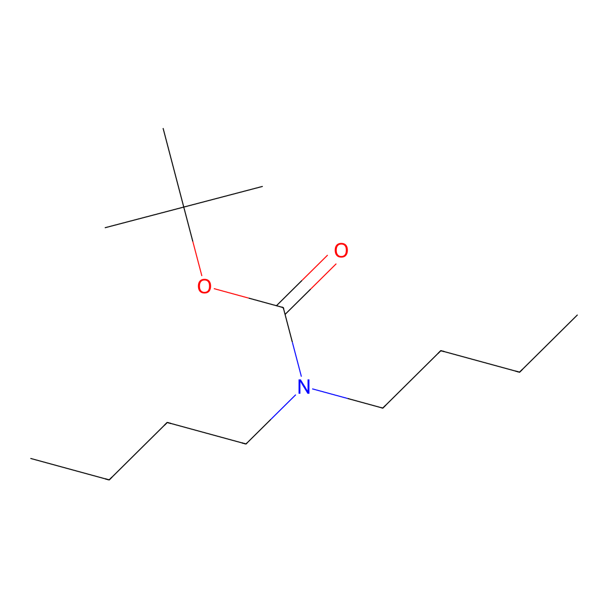 Tert-butyl dibutylcarbamate molecular structure, CAS 197958-46-6