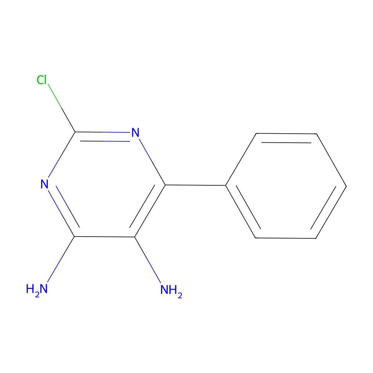 2-Chloro-6-phenyl-4,5-pyrimidinediamine molecular structure, CAS 19796-43-1
