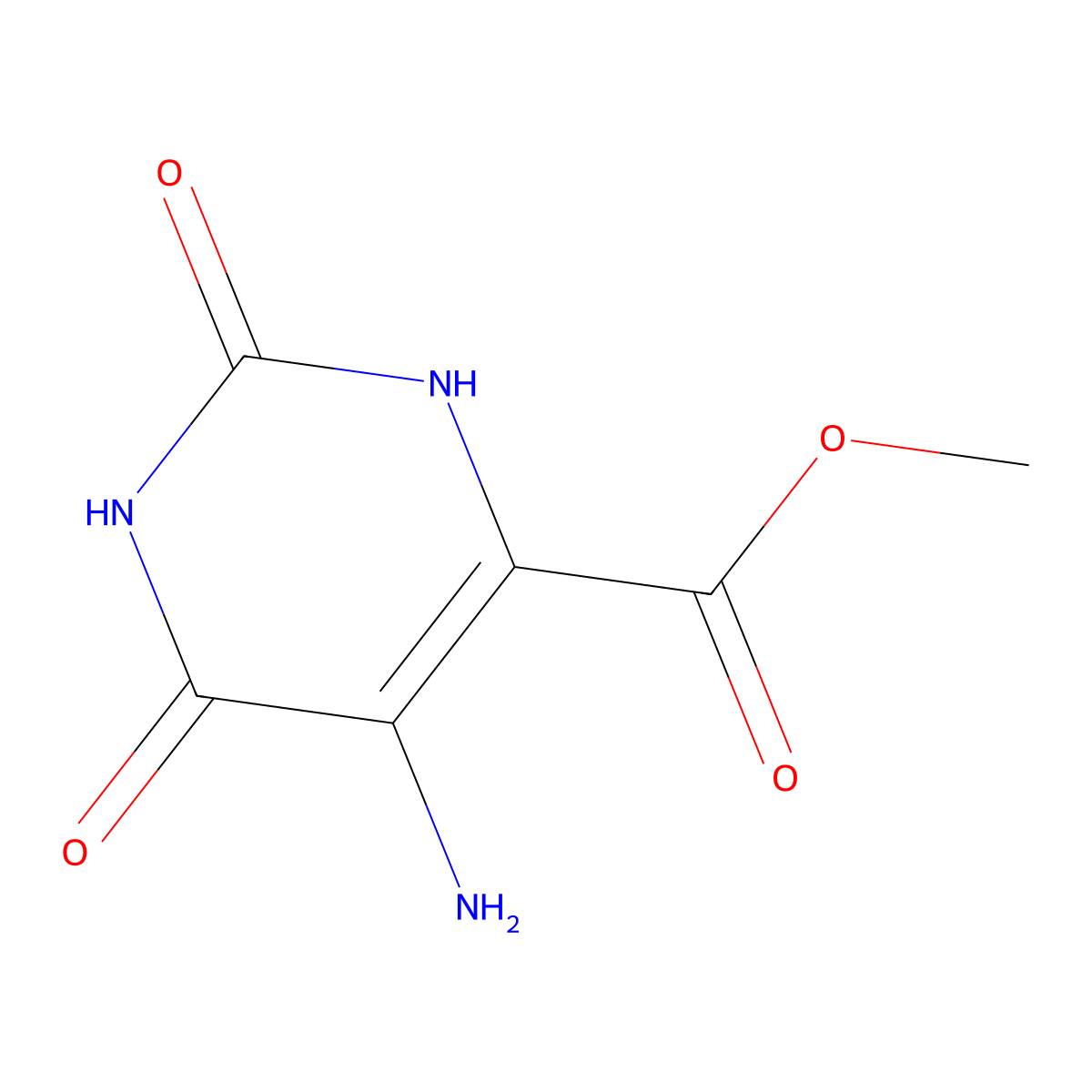 Methyl 5-amino-2,6-dioxo-1,2,3,6-tetrahydropyrimidine-4-carboxylate molecular structure, CAS 19796-65-7
