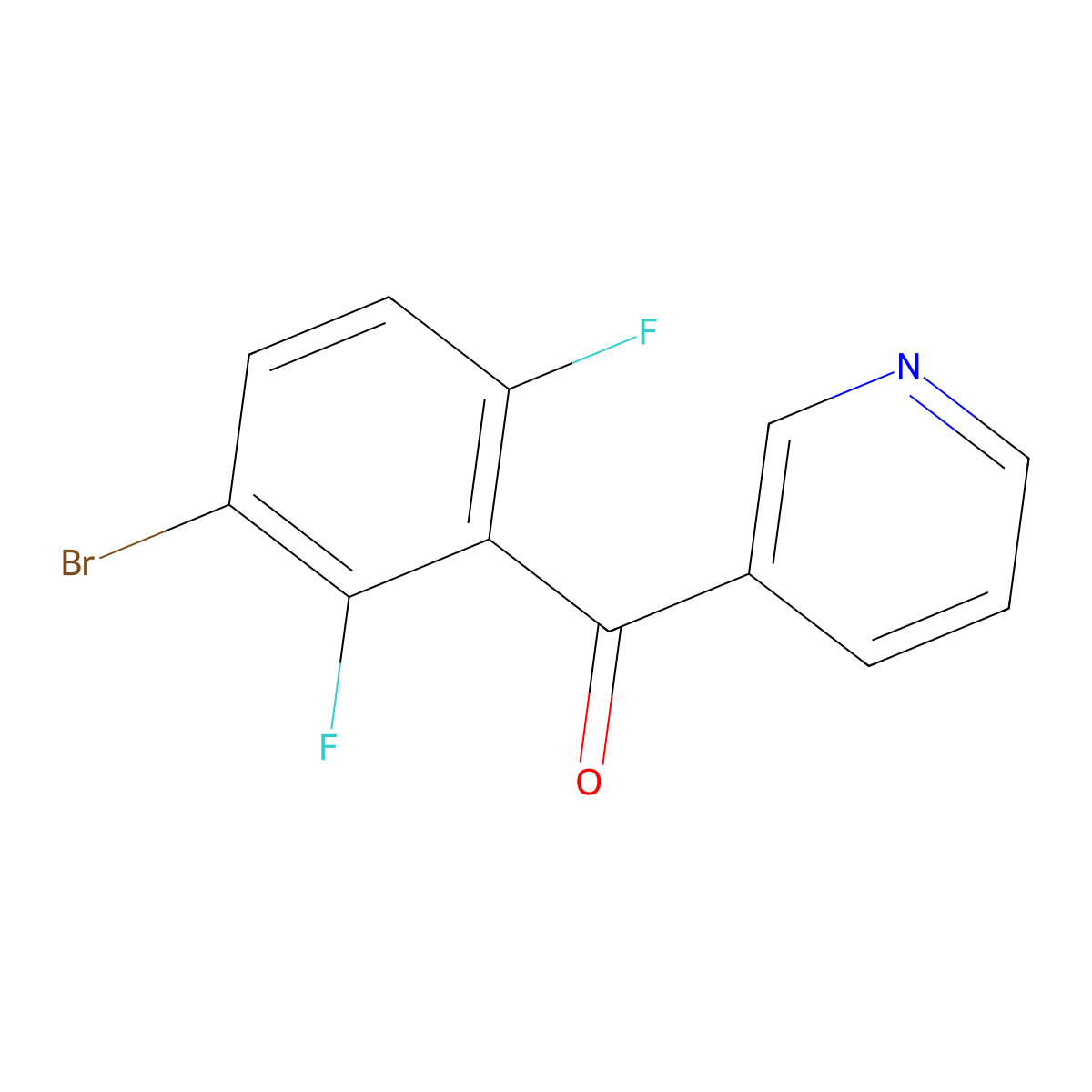 (3-Bromo-2,6-difluorophenyl)(pyridin-3-yl)methanone molecular structure, CAS 1979609-69-2