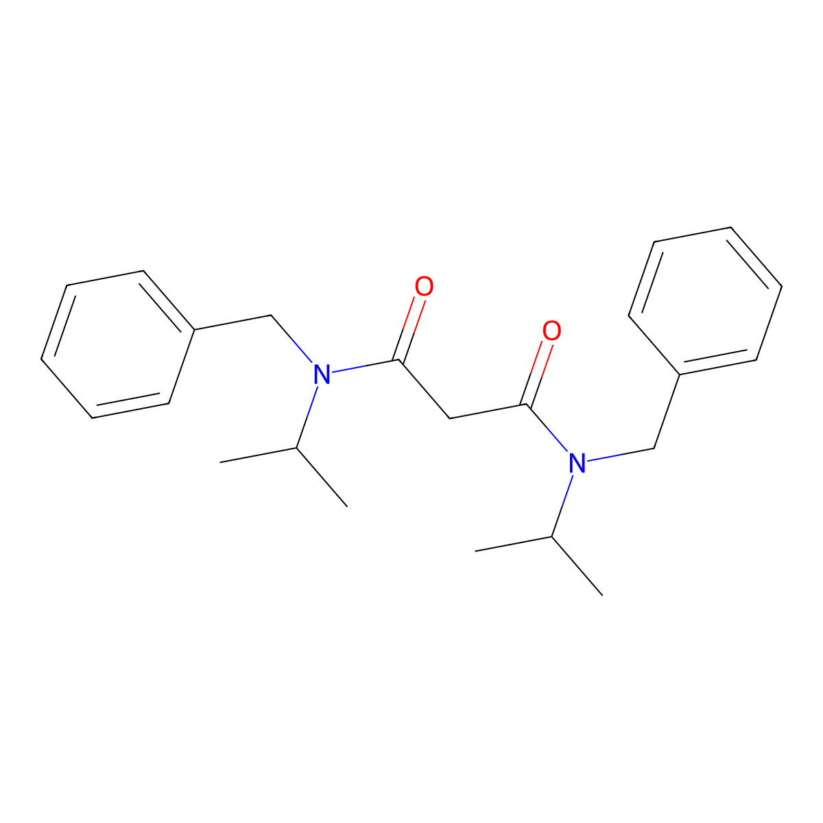 N,N'-Dibenzyl-N,N'-diisopropyl-malonamide molecular structure, CAS 197961-02-7