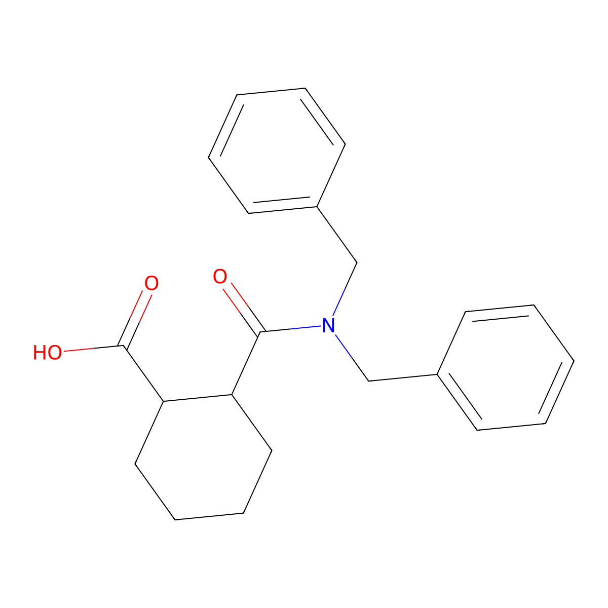 2-(Dibenzylcarbamoyl)cyclohexanecarboxylic acid molecular structure, CAS 197961-15-2