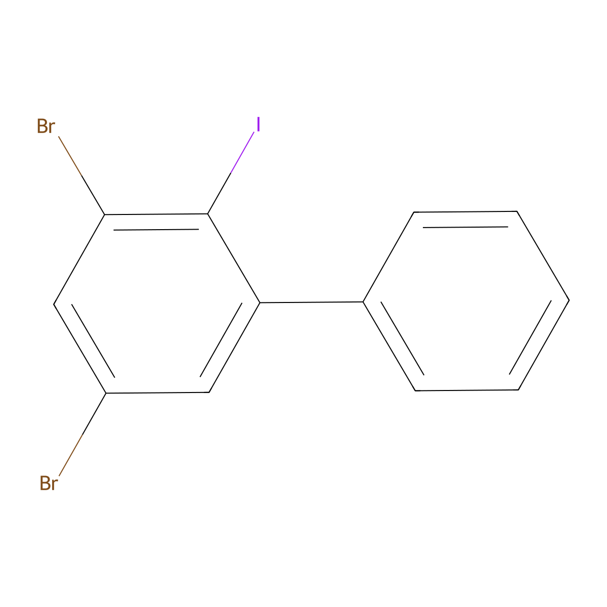 3,5-Dibromo-2-iodo-1,1'-biphenyl molecular structure, CAS 197961-78-7