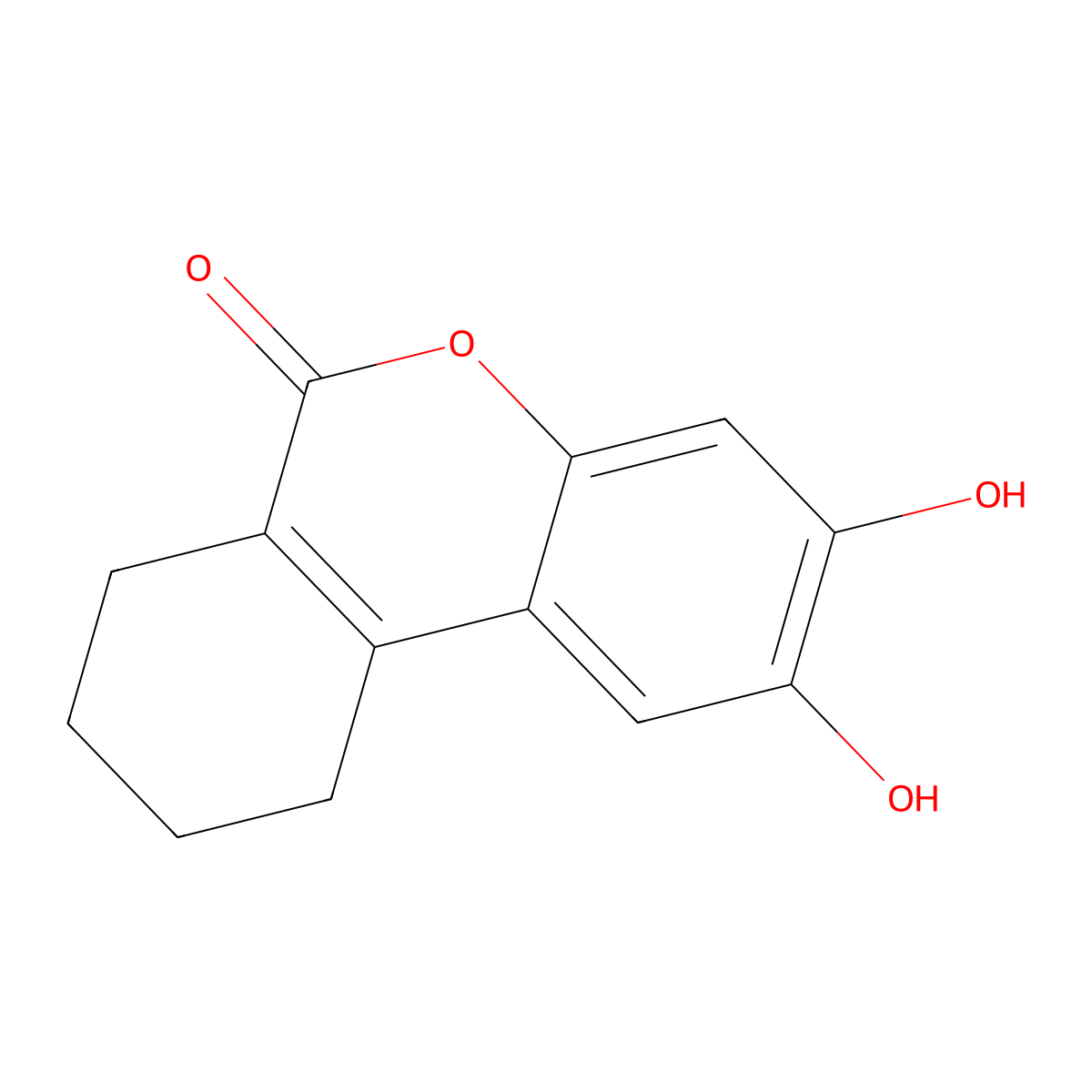 2,3-dihydroxy-7,8,9,10-tetrahydro-6H-benzo[c]chromen-6-one molecular structure, CAS 197965-28-9