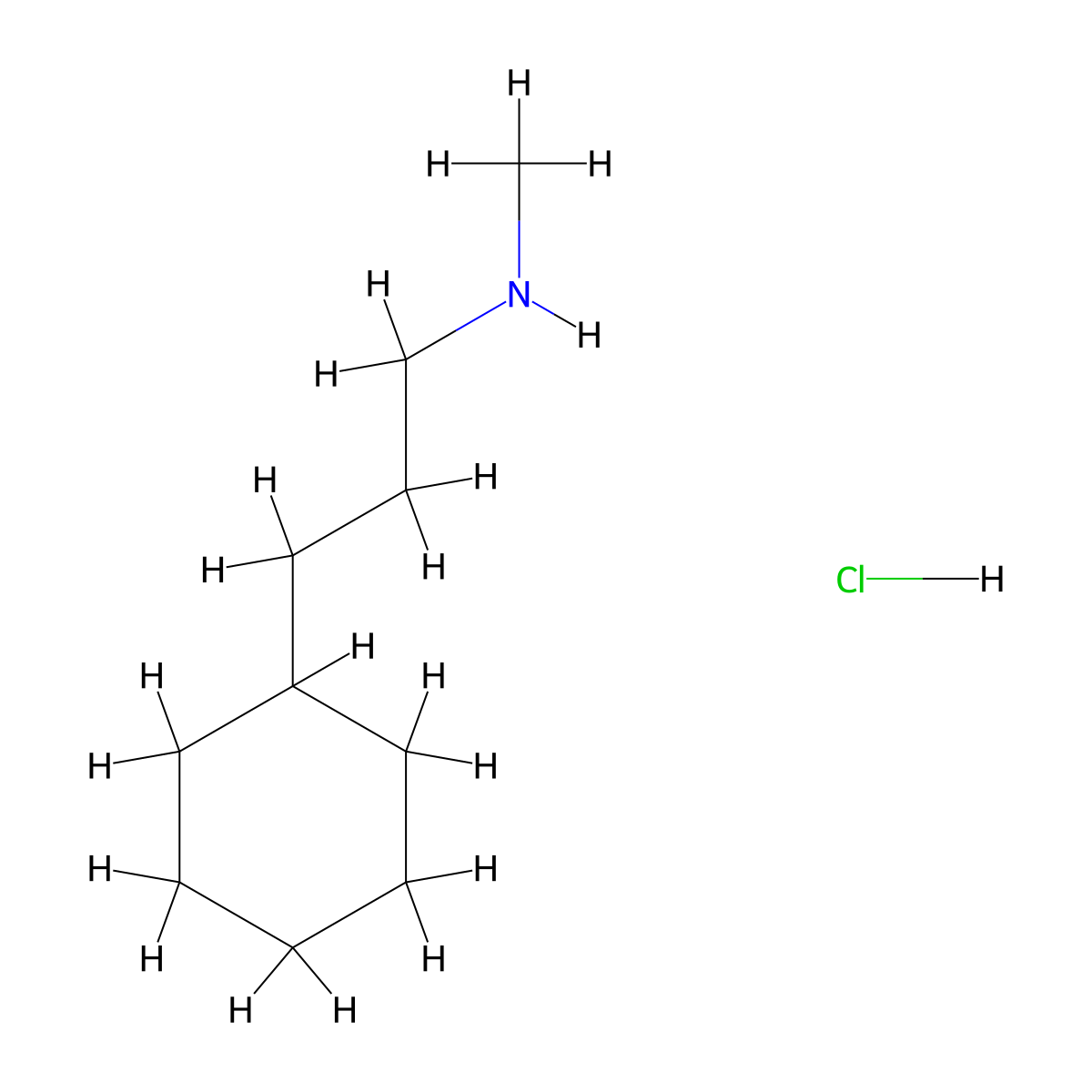 N-Methyl cyclohexanepropanamine HCl molecular structure, CAS 197969-49-6